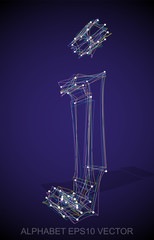 Vector illustration of a Multicolor sketched J. Hand drawn 3D J.