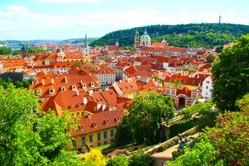 Fototapeta na wymiar rooftop of Praha old town seen from Prague Castle
