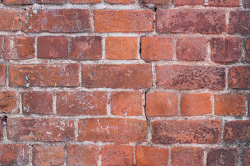 Red old brick wall background