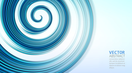 Vector background. Abstract blue swirl on white.