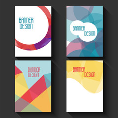 Geometric business templates for brochure, flyer or booklet. Abstract multicolored low poly background. Triangular style book. Vector illustration 