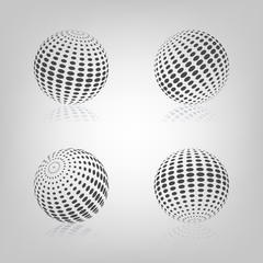 Sphere with halftone fill, vector illustration.