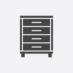 Cupboard icon on white background. Modern flat pictogram for business, marketing, internet. Simple flat vector symbol for web site design.