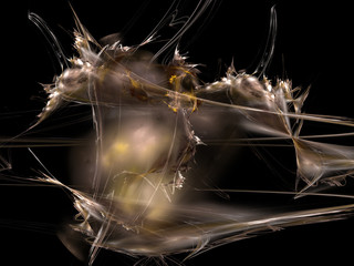 Fractal pattern of  abstract splash with spray  on  black background