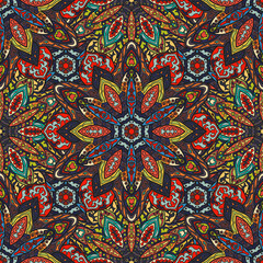 Ornate floral seamless texture, endless pattern with vintage mandala elements.