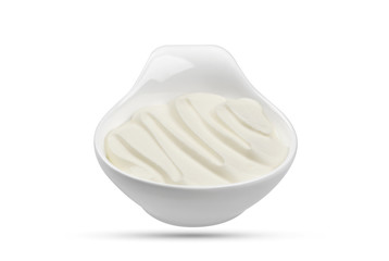 Fototapeta na wymiar Sour cream isolated on white background