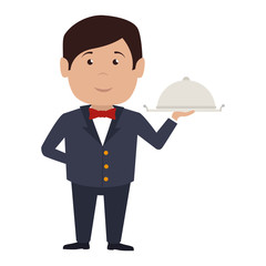 waiter hotel service isolated icon vector illustration design