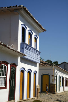 Typical colonial houses in the historic part of Parati, Rio de Janeiro State, Brazil 