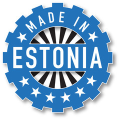 Made in Estonia flag color stamp. Vector illustration