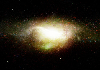 Stars, dust and gas nebula in a far galaxy