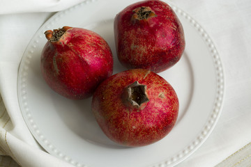 Pomegranate on the white background