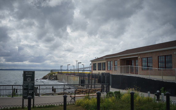 Dark clouds at Belden Point looking out to sea