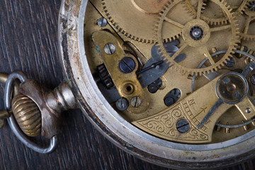Fototapeta na wymiar Old clockwork close up