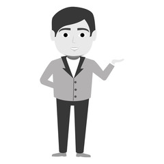 waiter hotel service isolated icon vector illustration design