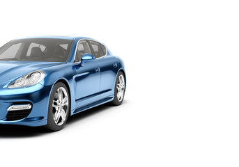 Fototapeta premium CG 3d render of generic luxury sport car isolated on a white background. Graphic illustration