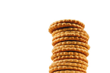 A stack of cookies isolated on white background