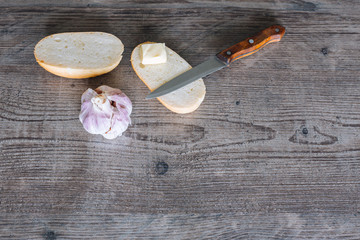 Garlic  / healthy natural medicine concept,