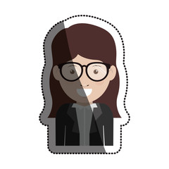 Woman with glasses icon. Girl female avatar person people and human theme. Isolated design. Vector illustration