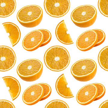 Seamless pattern of oranges fruit
