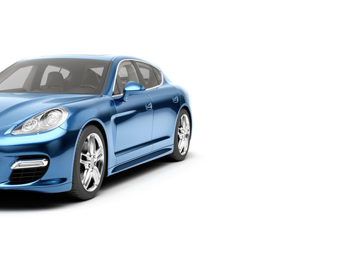 Fototapeta CG 3d render of generic luxury sport car isolated on a white background. Graphic illustration