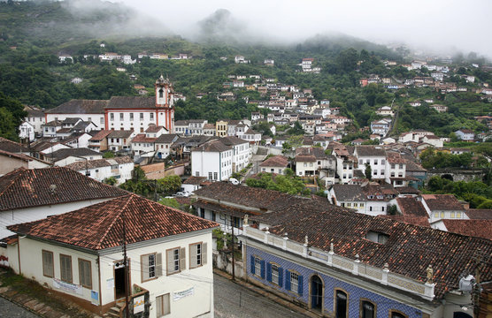 A view over the city of Ouro Preto, Minas Gerais, Brazil 