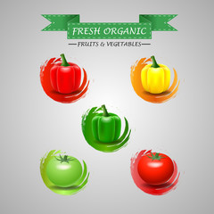 Fresh Vegetables icon. vector illustration