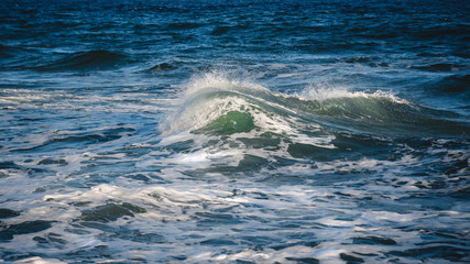 Close-up of a beautiful wave. Wave splash details abstract  background