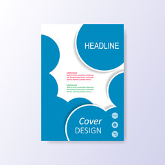 Vector modern blue brochure design template