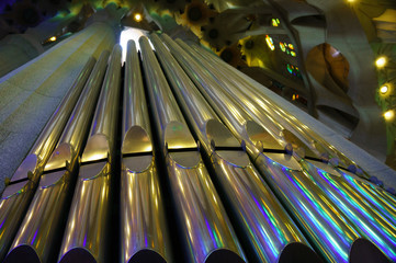 Pipe organ in the temple, Barcelona