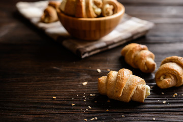 Salty whole meal Croissants stuffed with Feta cheese