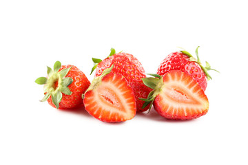 Strawberries isolated on a white background