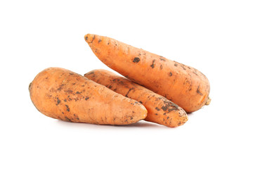 Fresh carrots isolated on a white