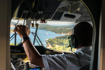 Cocpit of small plane