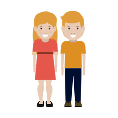 Girl and boy cartoon icon. Couple relationship and love theme. Isolated design. Vector illustration