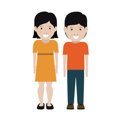 Girl and boy cartoon icon. Couple relationship and love theme. Isolated design. Vector illustration