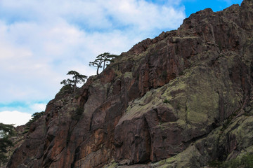 Close up of a mountain.