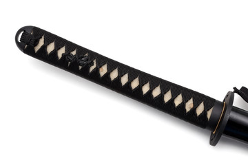 Tsuka : handle of Japanese sword on white background
