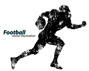 silhouette of a football player. Rugby. American footballer