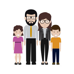 Mother and father with kids cartoon icon. Family relationship avatar and generation theme. Isolated design. Vector illustration