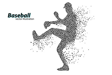 silhouette of a baseball player from triangle.