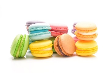 Sweet and colourful french macaroons