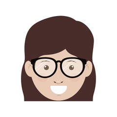 Woman with glasses icon. Girl female avatar person people and human theme. Isolated design. Vector illustration