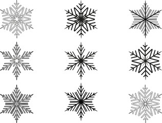Snowflakes set, Set of snowflakes vector,