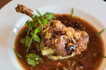 The Famous Thai Menu , The roast duck in  pineapple  sauce
