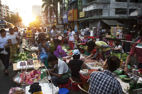Street market, Yangon (Rangoon)