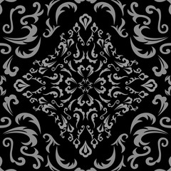 Damask seamless classic pattern. Vintage Baroque delicate background. Classic damask ornament for wallpapers, textile, fabric, wrapping, wedding invitation. Exquisite floral baroque template.