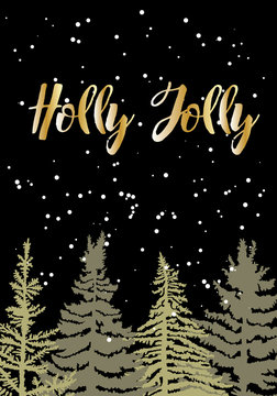 Merry Christmas holiday gold grunge lettering design. Vector.