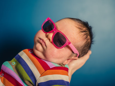 Baby boy wearing sunglasses