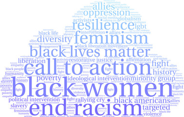 Obraz premium Black Women Word Cloud