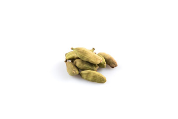 cardamom pods isolated on white